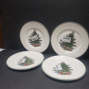Vintage NEW! Set Of 4 CUTHBERTSON **Original Christmas Tree** Salad Plate
